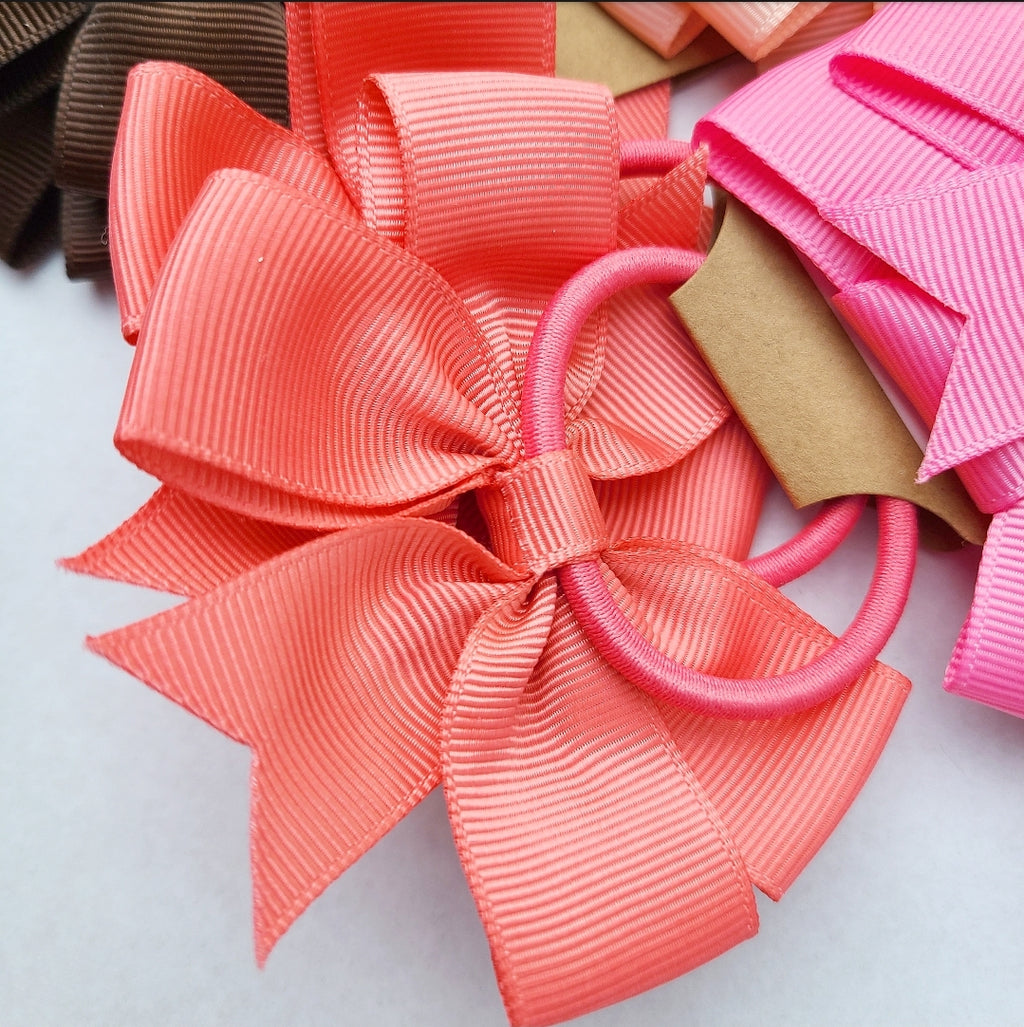 Grosgrain Bow Hair Pony Tail Ties