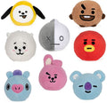 All eight BT21 slow rise squishy plush heads together
