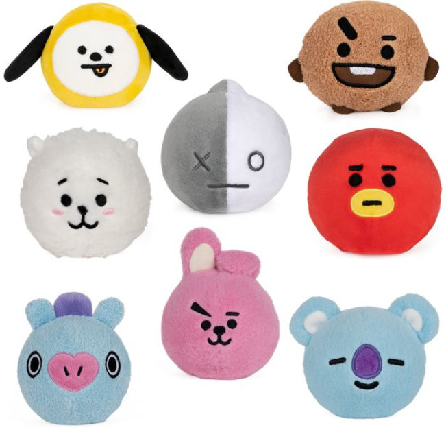 All eight BT21 slow rise squishy plush heads together