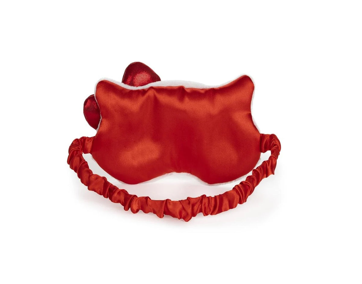 Hello Kitty plush satin lined sleep mask, back view