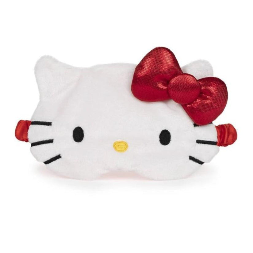 Hello Kitty plush satin lined sleep mask, front view