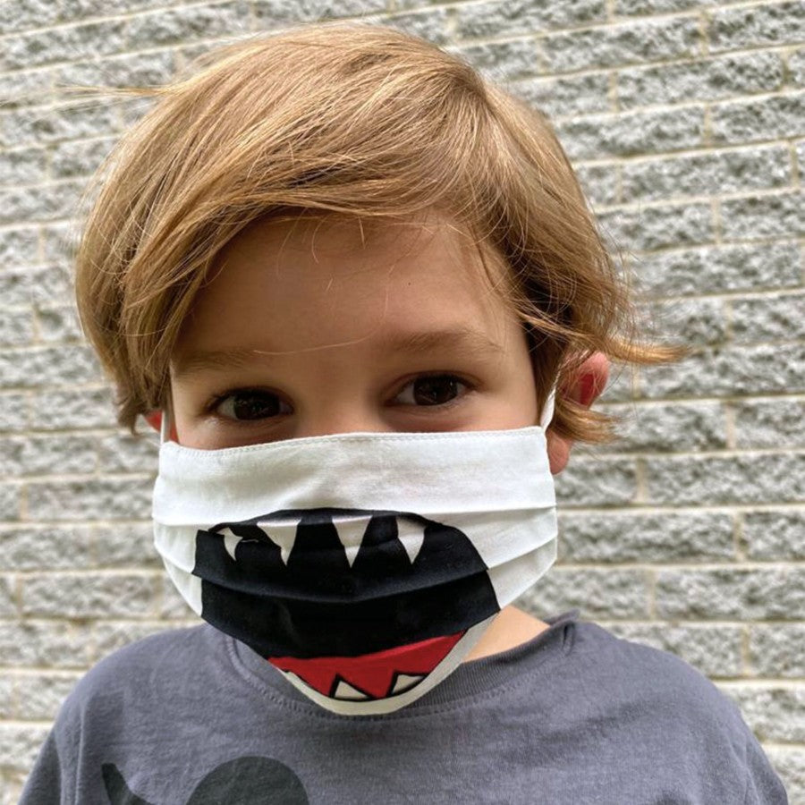 Kids Face Mask, Washable, Reusable, 3 Layer - Shark