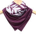 Women's hand-printed jersey bandana, white laurel plum, bandana