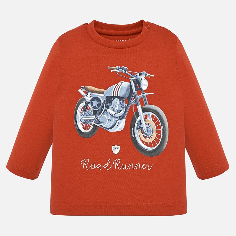 2019 Mayoral Boys Long Sleeve Motorcycle Print T-Shirt