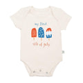 My First 4th of July organic baby bodysuit, front view