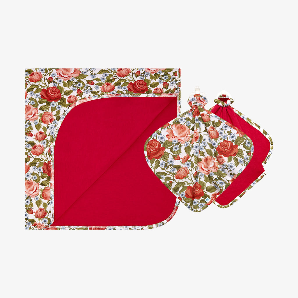 Posh Peanut Patoo blanket and lovey set, Alma rose, blanket and lovey