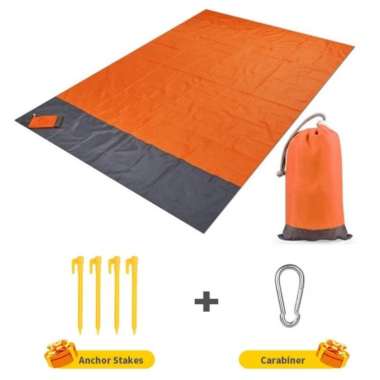 Sand proof waterproof beach mat, orange