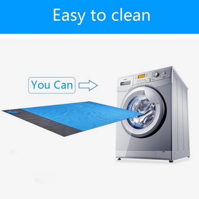 Sand proof waterproof beach mat, machine washable