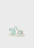 	9635 Mayoral Strappy Butterfly Sandals, Aqua/Cream side view